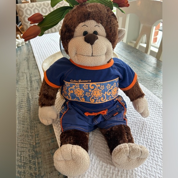 Build-A-Bear Monkey with Blue Orange Surf Outfit Endless Summer Made in USA - Picture 1 of 8